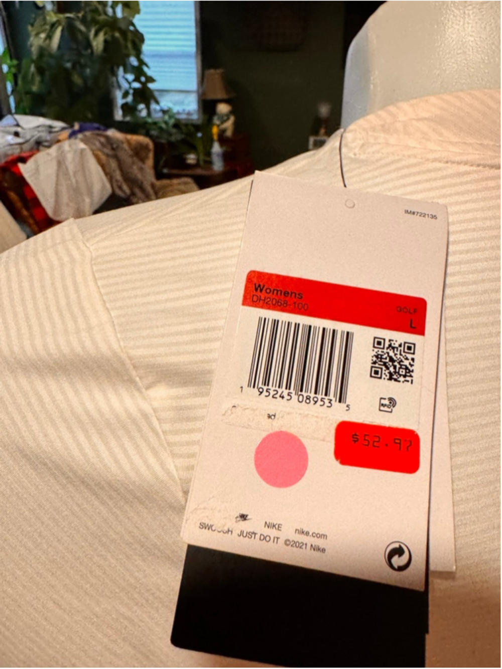 Women's Nike Long Sleeve Tee L White Black - Picture 4 of 4